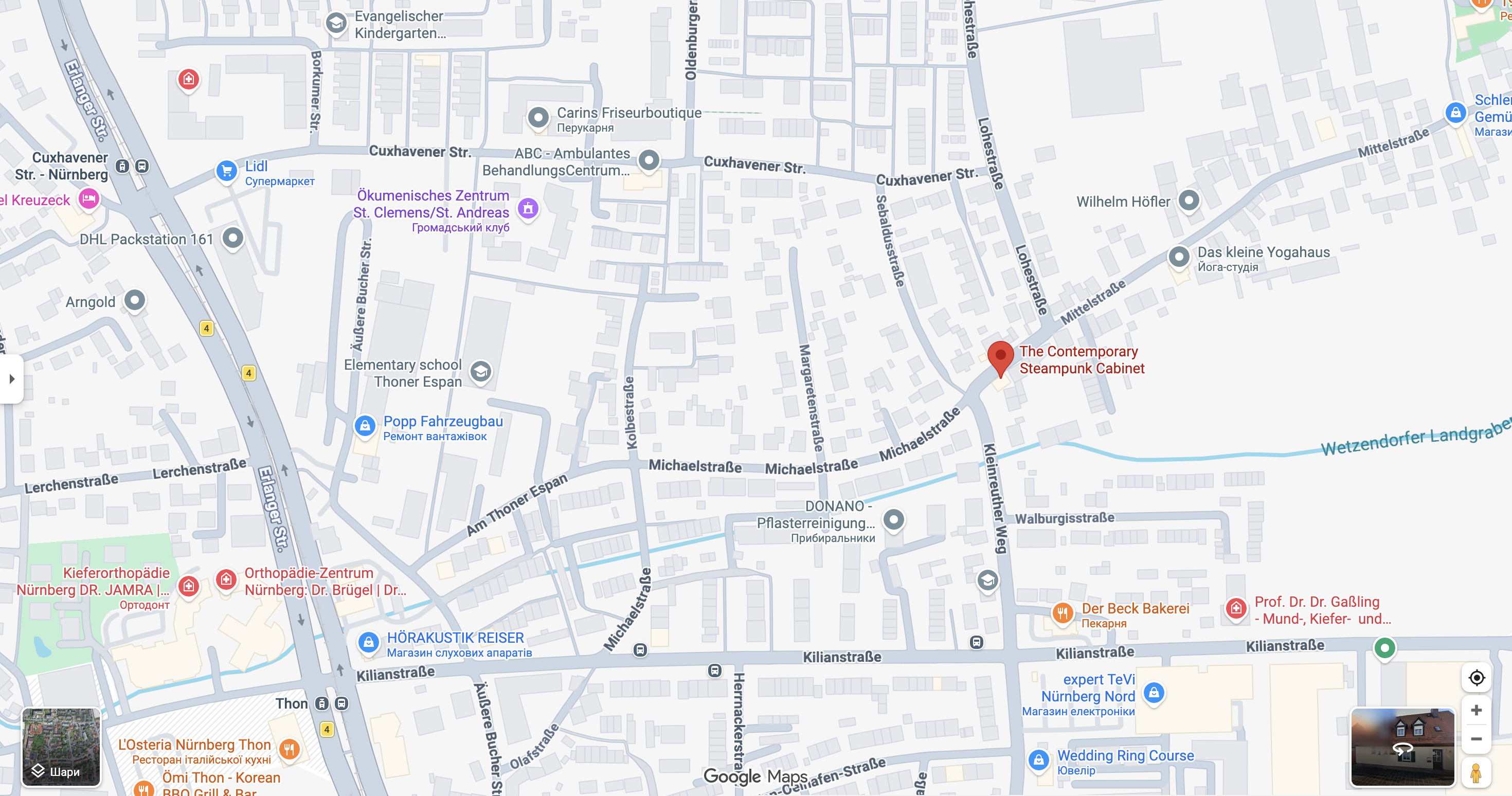 Kartenplatzhalter für die Werkstatt in Nürnberg